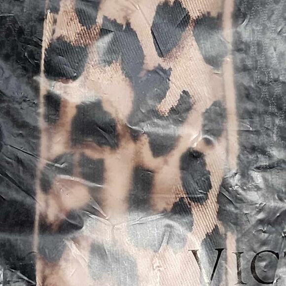 VS Victoria's Secret Leopard Mesh Tote Top Zip Closure Bag Black NEW - Picture 11 of 12